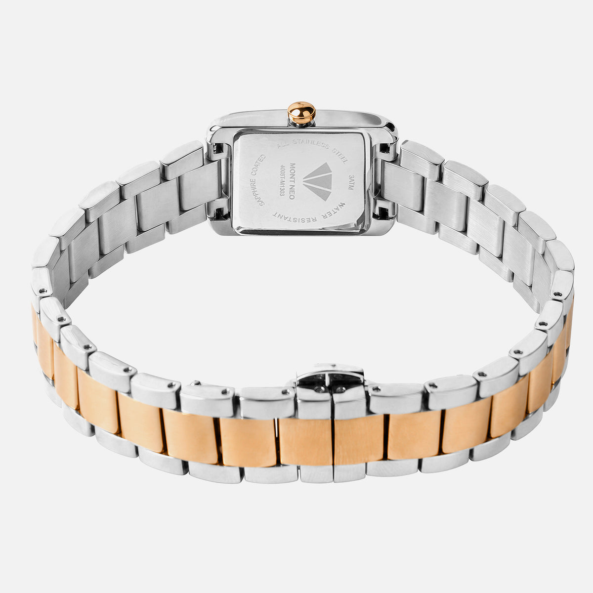 Women Quartz Silver Dial Analog Stainless Steel Watch 4008T-M1303