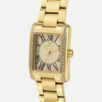 Women Quartz Gold Dial Analog Stainless Steel Watch 4008T-M2208