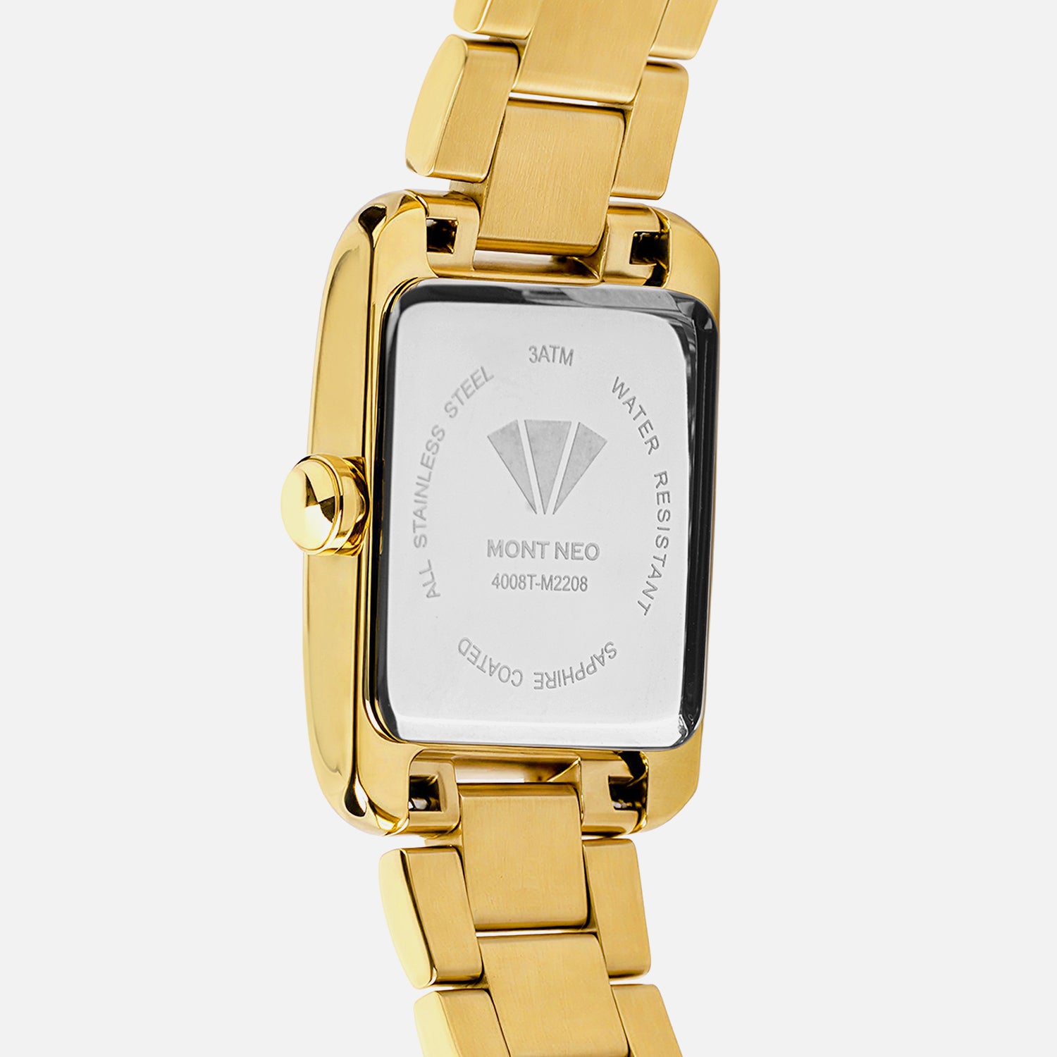 Women Quartz Gold Dial Analog Stainless Steel Watch 4008T-M2208