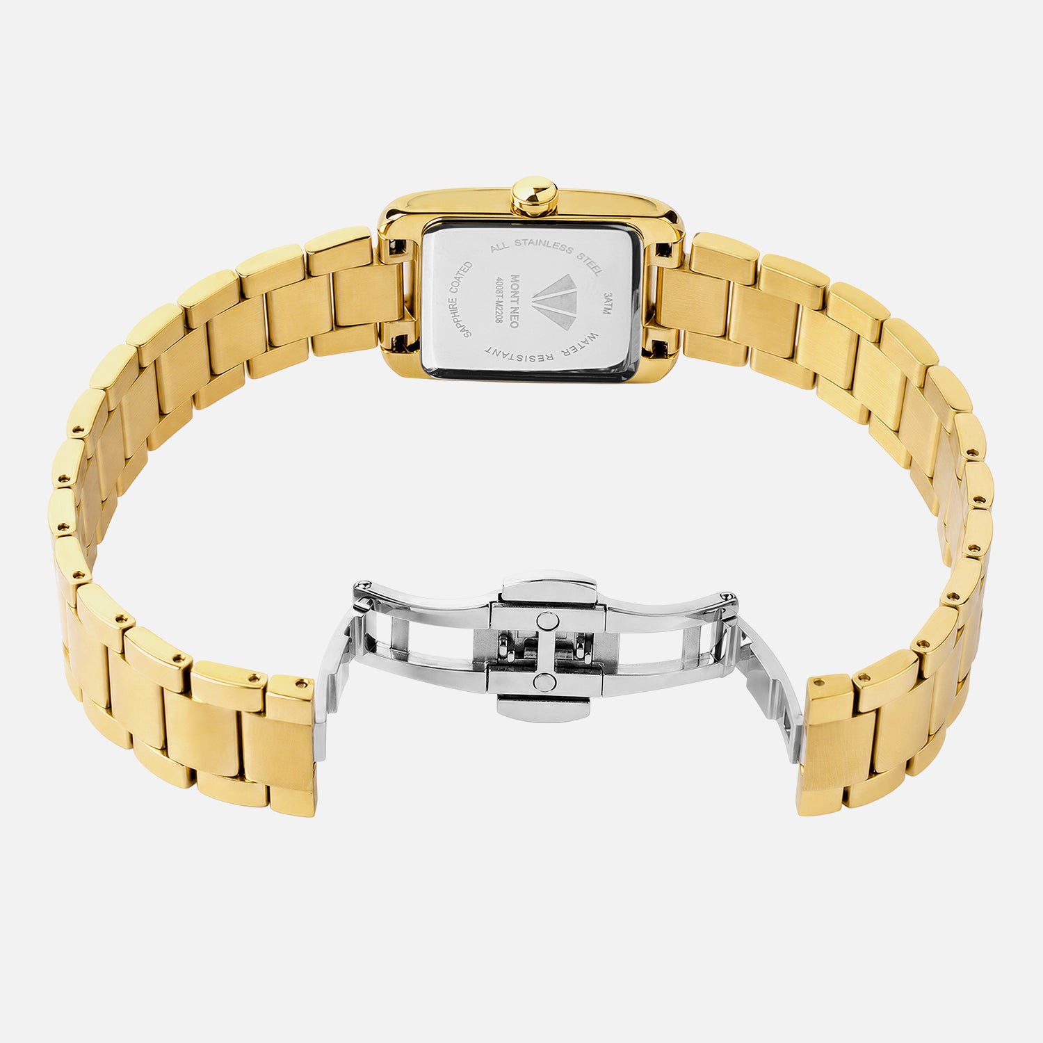 Women Quartz Gold Dial Analog Stainless Steel Watch 4008T-M2208