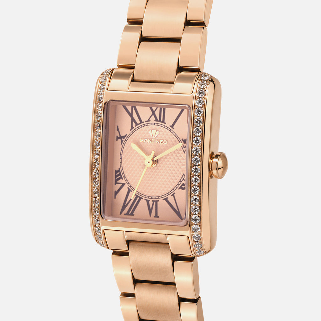 Women Quartz Rose Gold Dial Analog Stainless Steel Watch 4008T-M3307