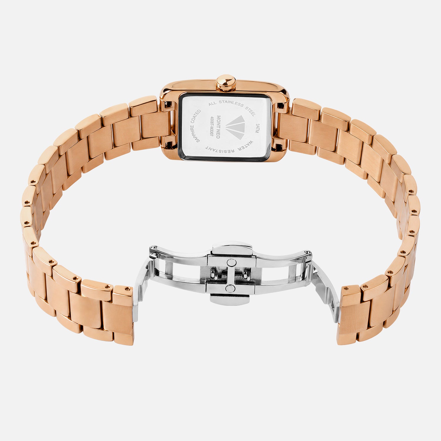 Women Quartz Rose Gold Dial Analog Stainless Steel Watch 4008T-M3307
