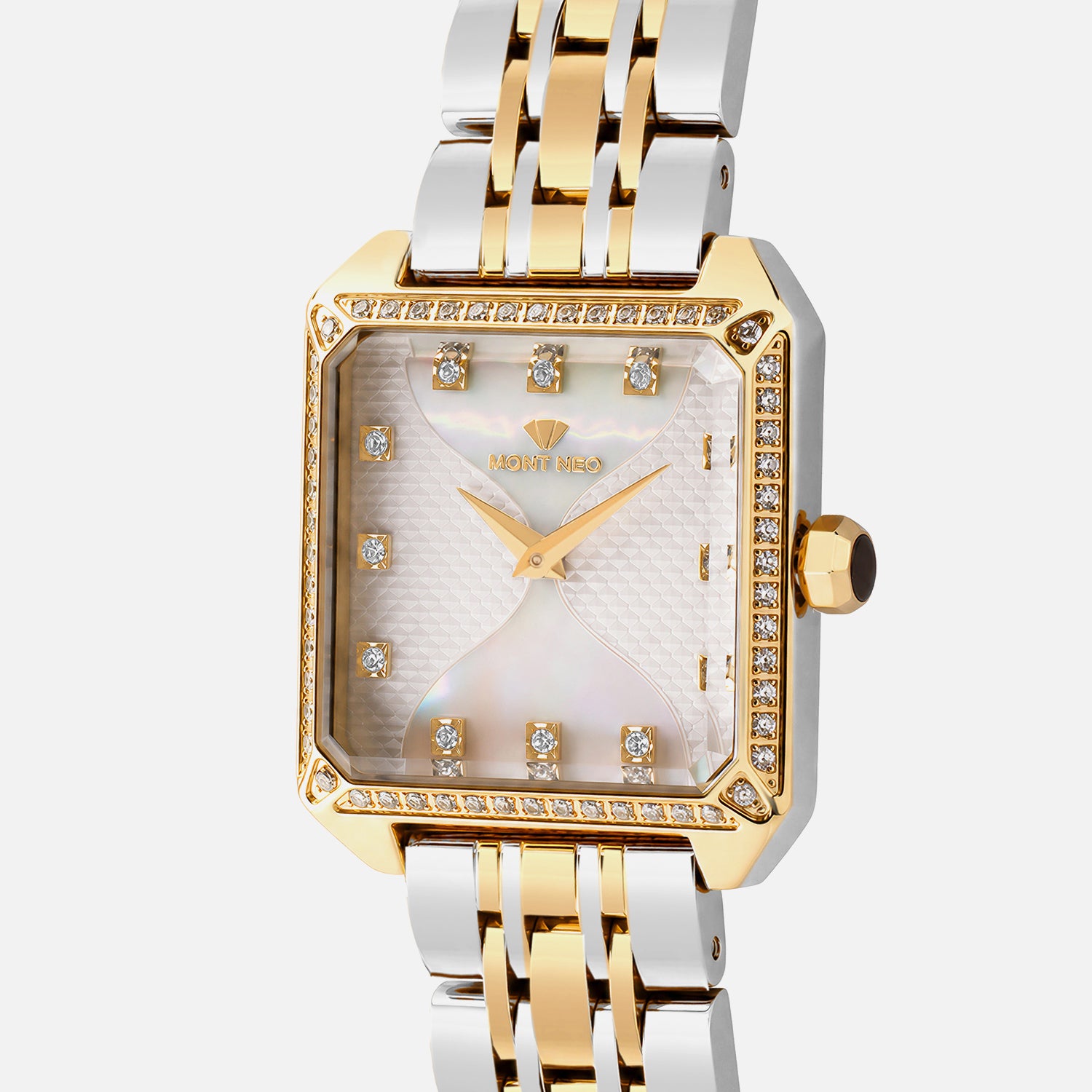 Women Quartz Gold Dial Analog Stainless Steel Watch 4009B-M1203