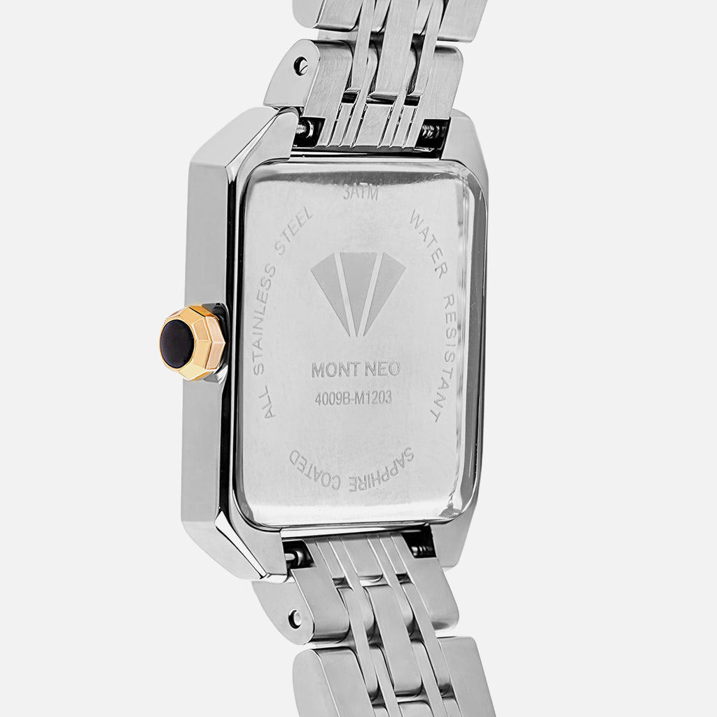 Women Quartz Gold Dial Analog Stainless Steel Watch 4009B-M1203
