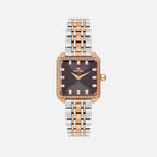 Women Quartz Black Dial Analog Stainless Steel Watch 4009B-M1304