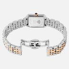 Women Quartz Black Dial Analog Stainless Steel Watch 4009B-M1304