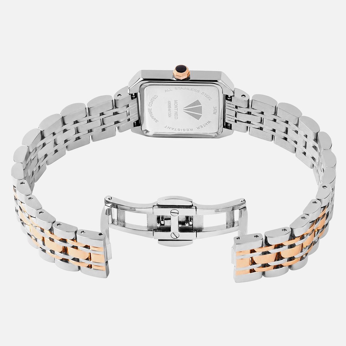 Women Quartz Black Dial Analog Stainless Steel Watch 4009B-M1304