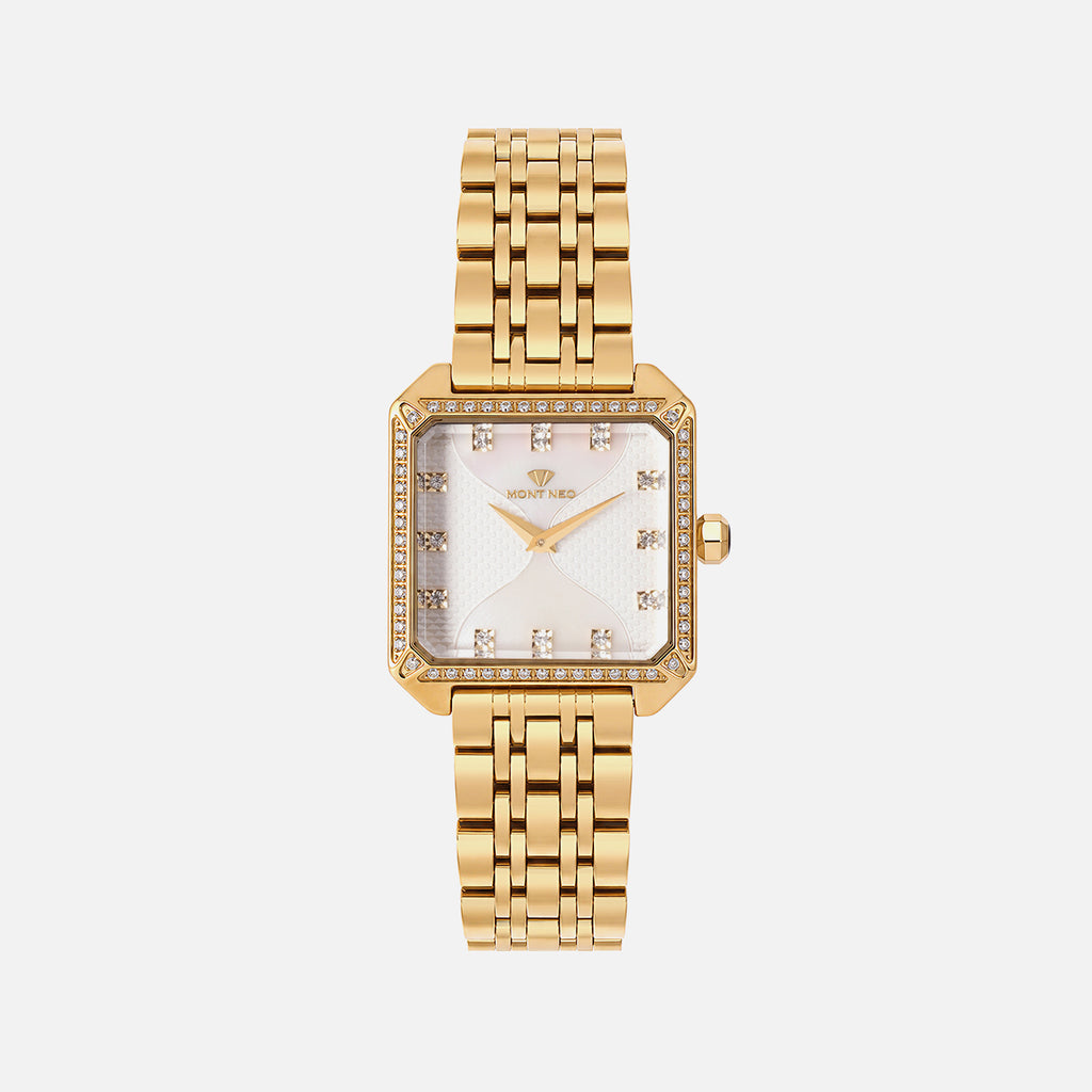 Women Quartz Silver Dial Analog Stainless Steel Watch 4009B-M2203