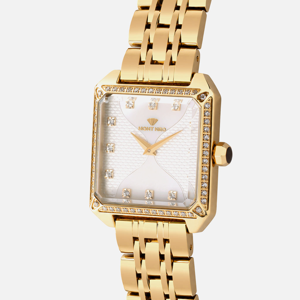 Women Quartz Silver Dial Analog Stainless Steel Watch 4009B-M2203