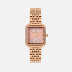 Women Quartz Pink Dial Analog Stainless Steel Watch 4009B-M3307