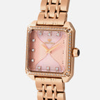 Women Quartz Pink Dial Analog Stainless Steel Watch 4009B-M3307