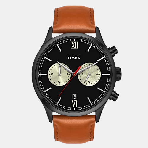 Male Black Analog Leather Watch TWEG19808