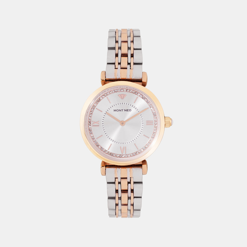 Regular Women Quartz Silver Dial Analog Stainless Steel Watch 4520B-M1303