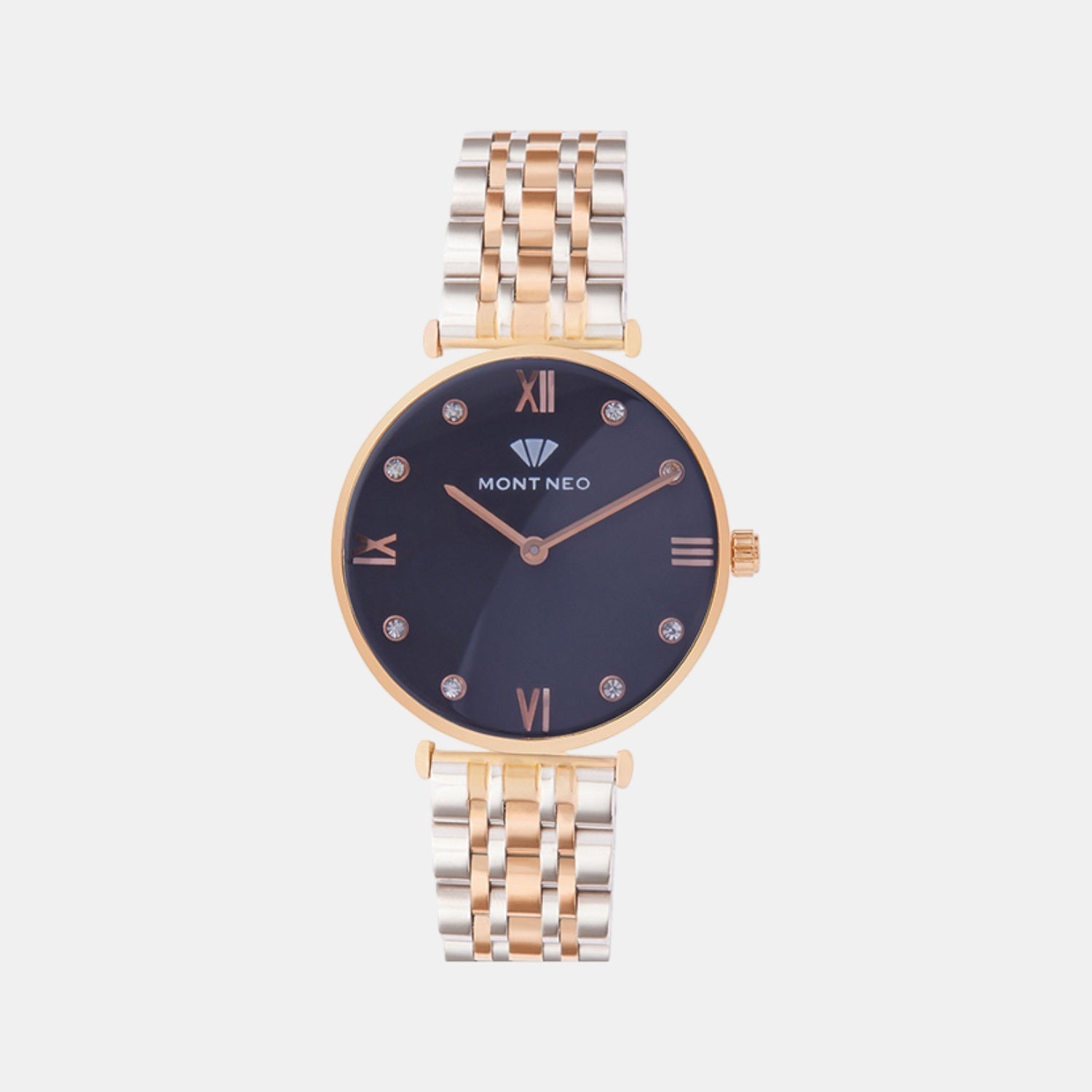 Women Quartz Black Dial Analog Metal Watch 4503T-M1304