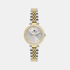 Women Quartz Silver Dial Analog Stainless Steel Watch 4505E-M1203