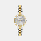 Women Quartz Silver Dial Analog Stainless Steel Watch 4505E-M1203