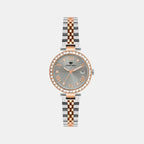 Women Quartz Grey Dial Analog Metal Watch 4505E-M1315