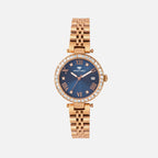 Women Quartz Blue Dial Analog Metal Watch 4505E-M3305