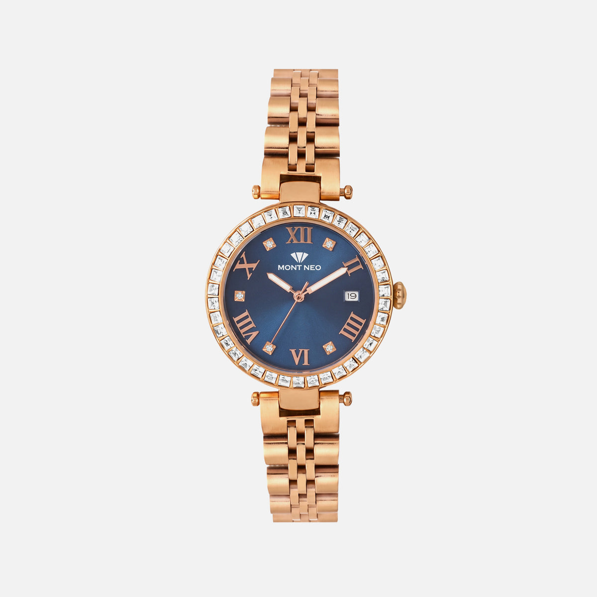 Women Quartz Blue Dial Analog Metal Watch 4505E-M3305