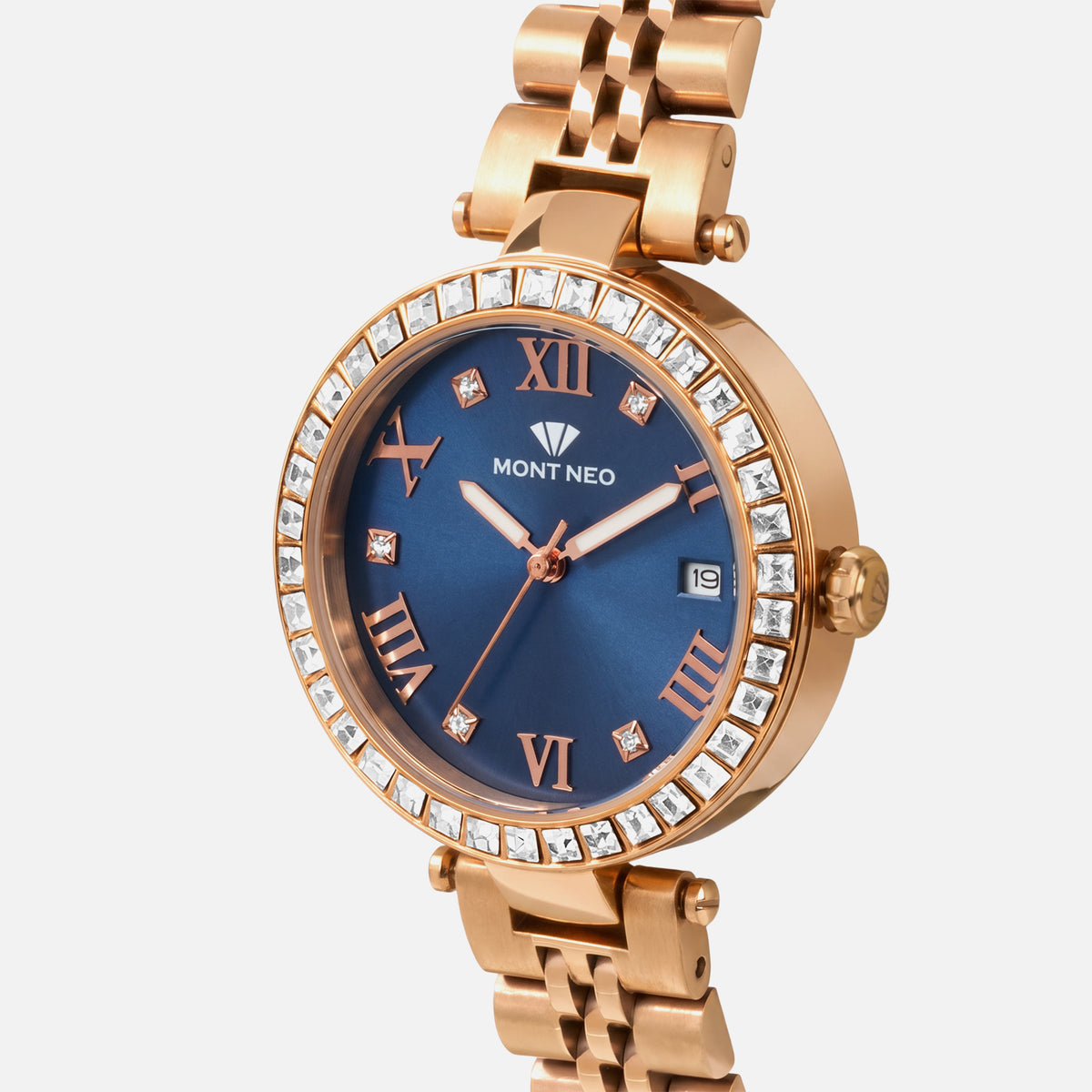 Women Quartz Blue Dial Analog Metal Watch 4505E-M3305