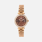 Women Quartz Brown Dial Analog Stainless Steel Watch 4505E-M3306
