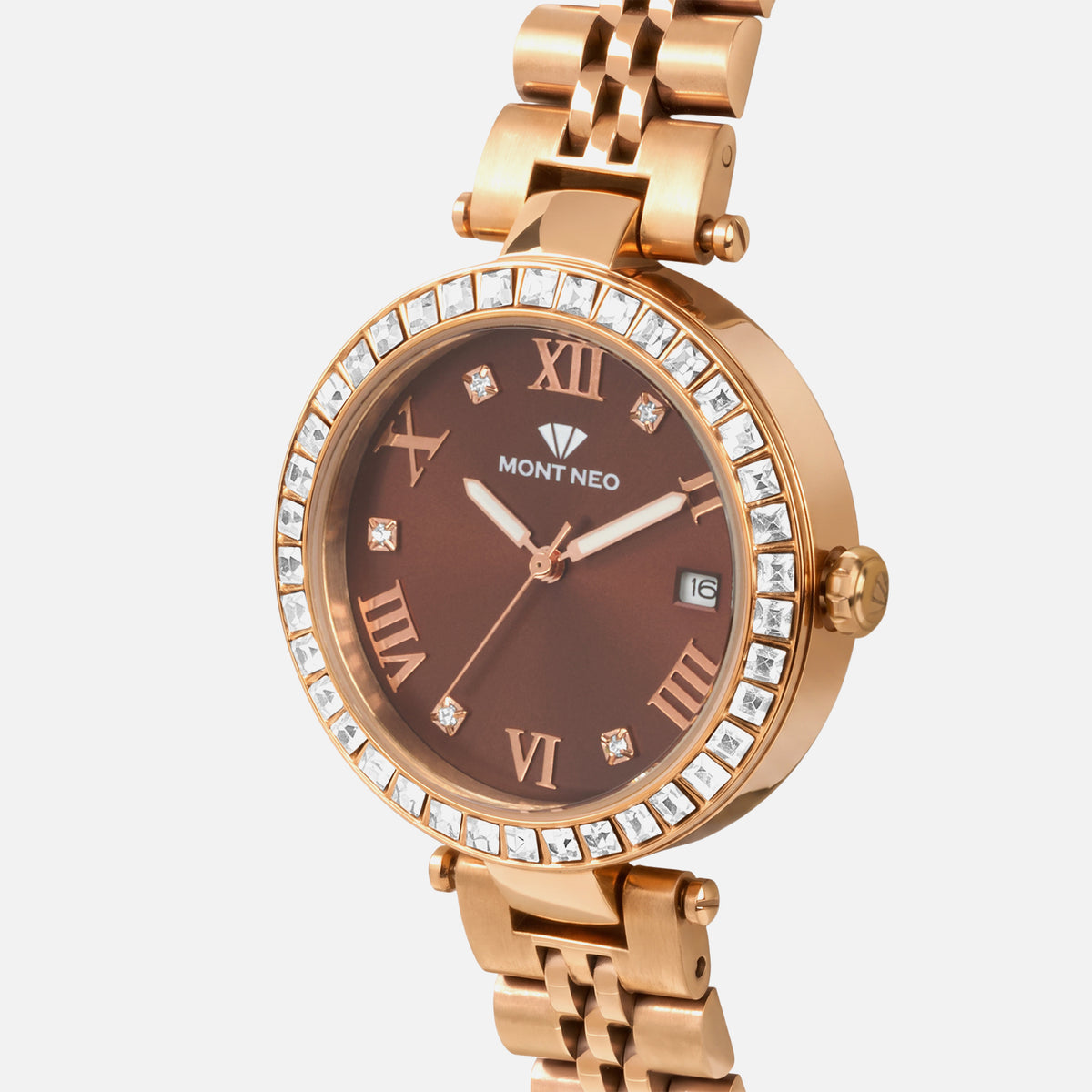 Women Quartz Brown Dial Analog Stainless Steel Watch 4505E-M3306