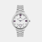 Women Quartz Silver Dial Analog Stainless Steel Watch 4506E-M1103