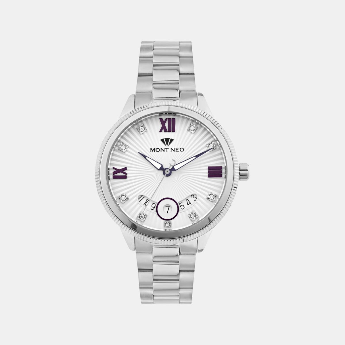 Women Quartz Silver Dial Analog Stainless Steel Watch 4506E-M1103