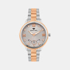 Women Quartz Grey Dial Analog Stainless Steel Watch 4506E-M1315