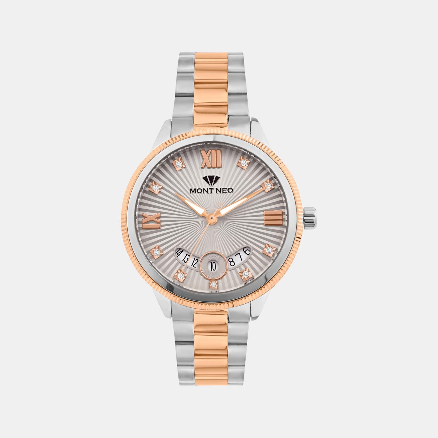 Women Quartz Grey Dial Analog Stainless Steel Watch 4506E-M1315