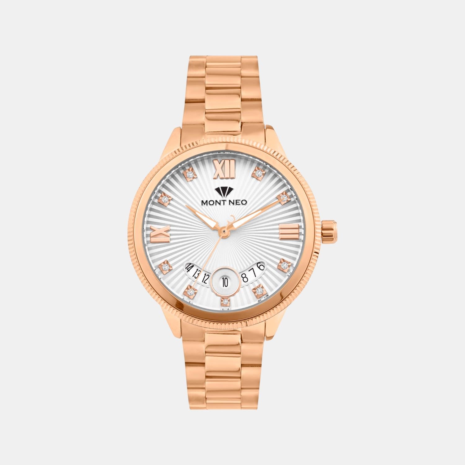 Women Quartz Silver Dial Analog Stainless Steel Watch 4506E-M3303