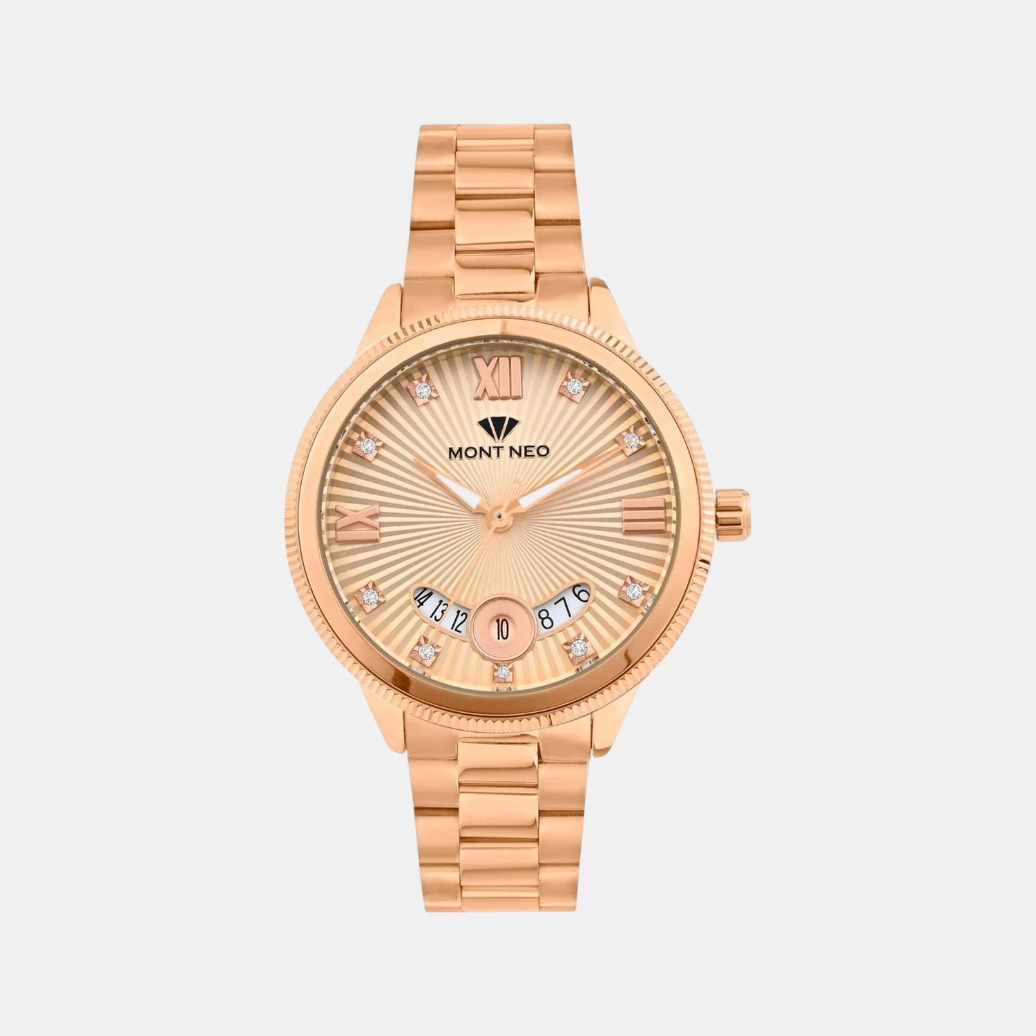 Women Quartz Rose Dial Analog Stainless Steel Watch 4506E-M3307