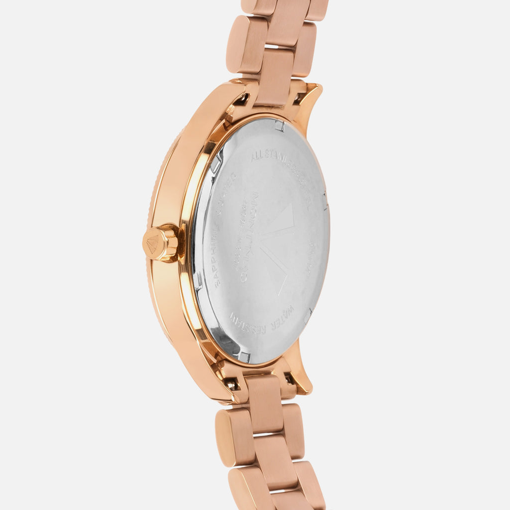 Women Quartz Rose Gold Dial Analog Stainless Steel Watch 4506E-M3307
