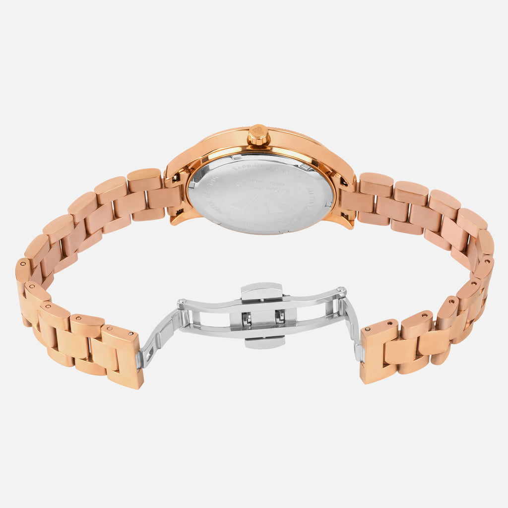 Women Quartz Rose Gold Dial Analog Stainless Steel Watch 4506E-M3307