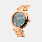 Women Quartz Green Dial Multi-Function Stainless Steel Watch 4507M-M3314