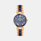 Women Quartz Blue Dial Multi-Function Stainless Steel Watch 4507M-M3505