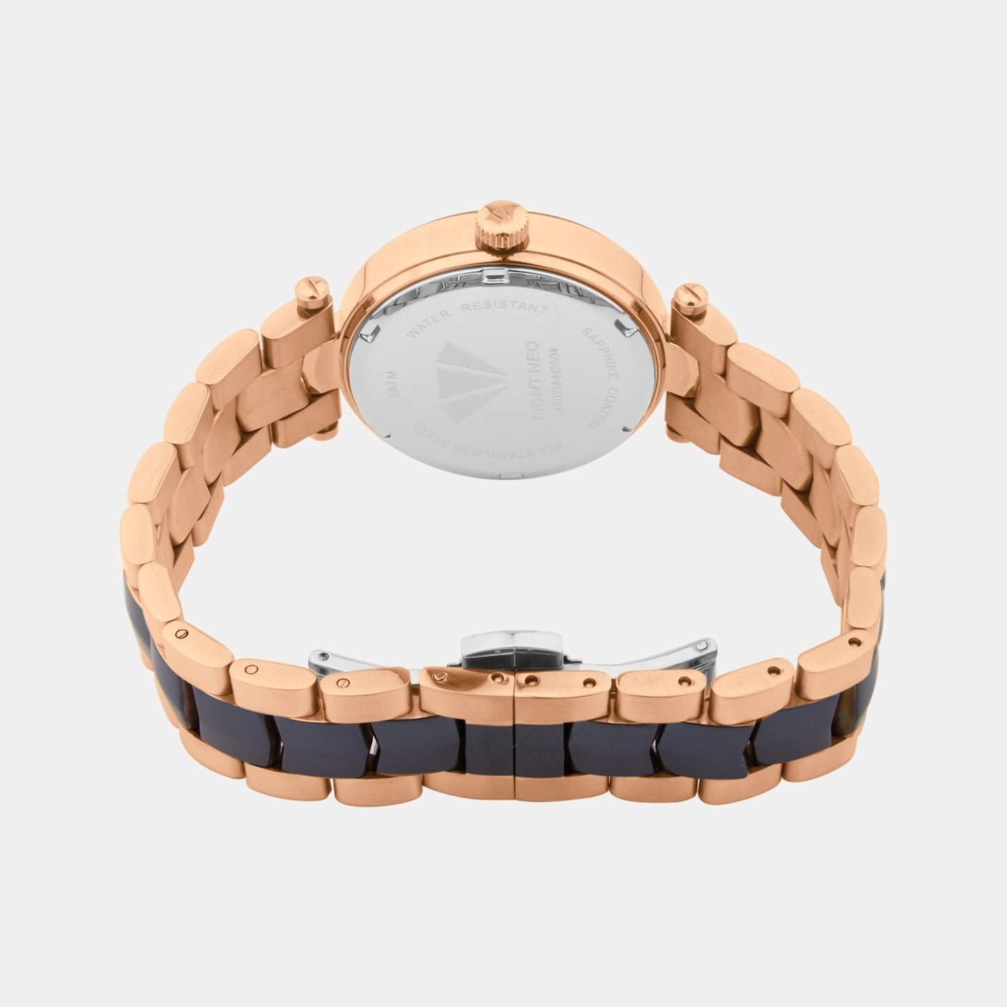 Women Quartz Blue Dial Multi-Function Stainless Steel Watch 4507M-M3505