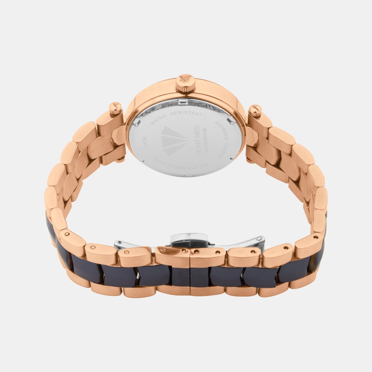 Women Quartz Blue Dial Multi-Function Stainless Steel Watch 4507M-M3505