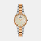 Women Quartz Mother Of Pearl Dial Analog Metal Watch 4509B-M1321