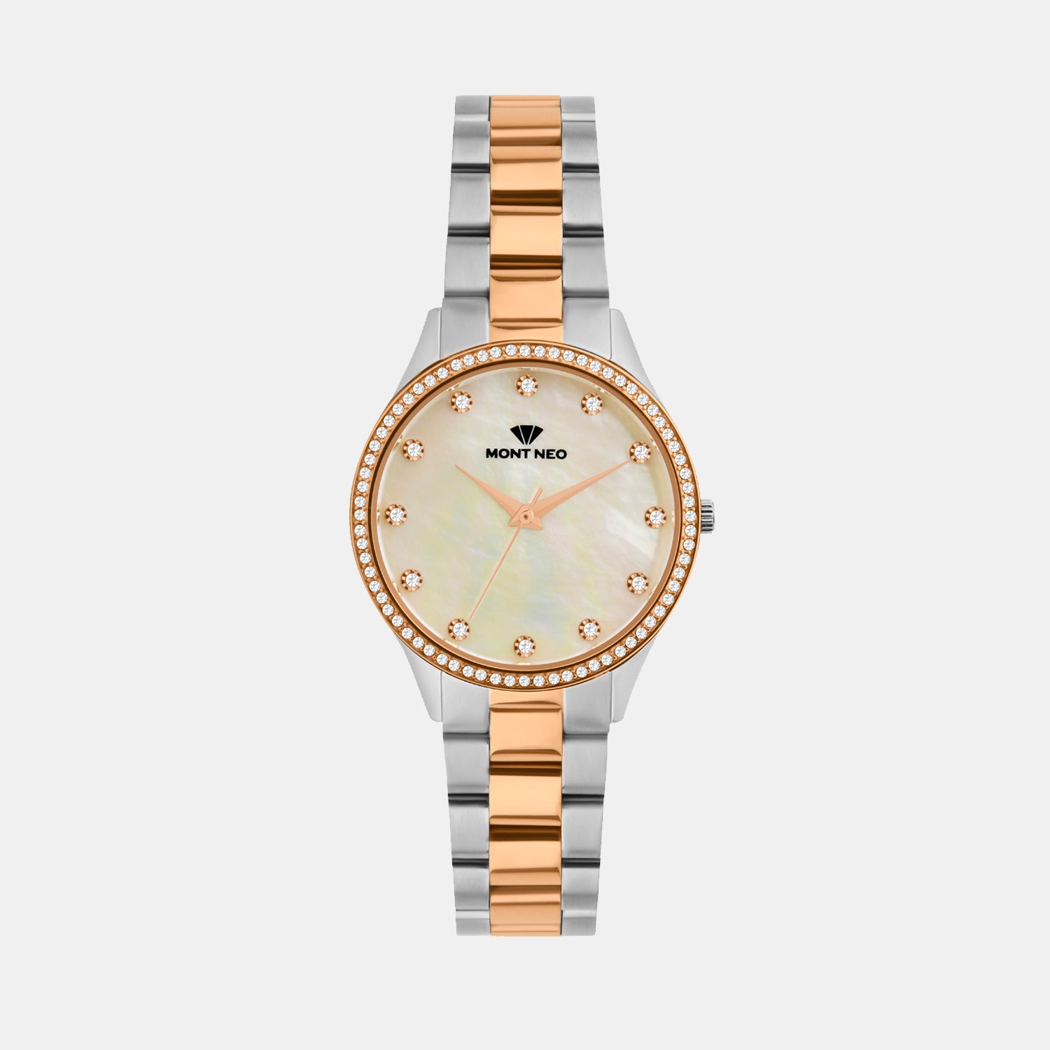 Women Quartz Mother Of Pearl Dial Analog Metal Watch 4509B-M1321