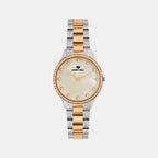 Women Quartz Mother Of Pearl Dial Analog Metal Watch 4509B-M1321