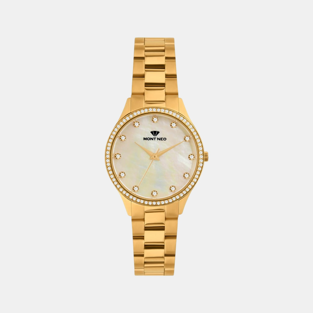 Women Quartz Mother Of Pearl Dial Analog Metal Watch 4509B-M2201