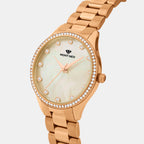 Women Quartz Mother Of Pearl Dial Analog Metal Watch 4509B-M3303