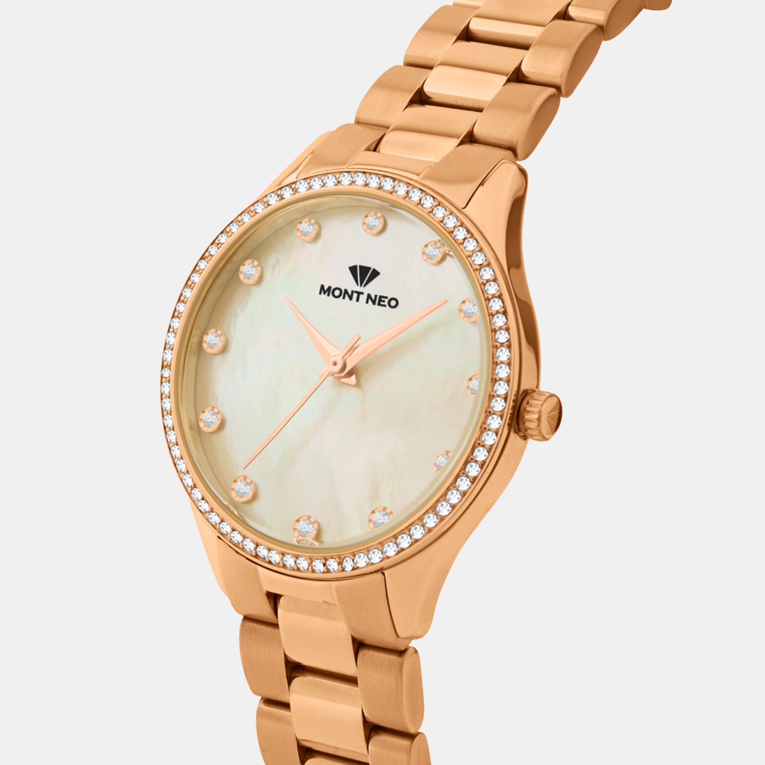 Women Quartz Mother Of Pearl Dial Analog Metal Watch 4509B-M3303