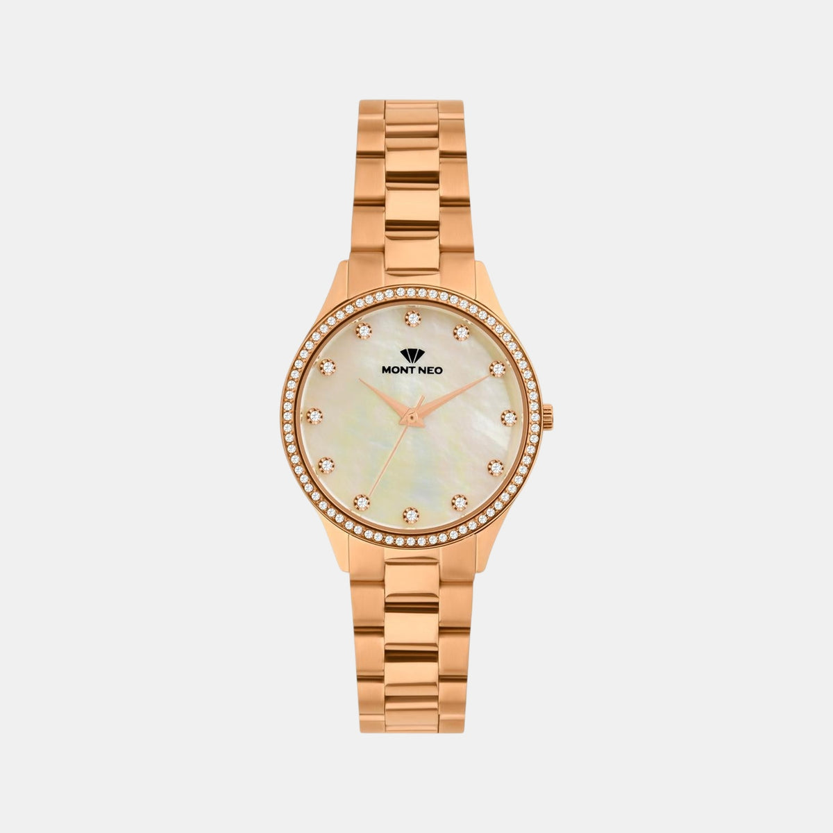 Women Quartz Mother Of Pearl Dial Analog Metal Watch 4509B-M3303