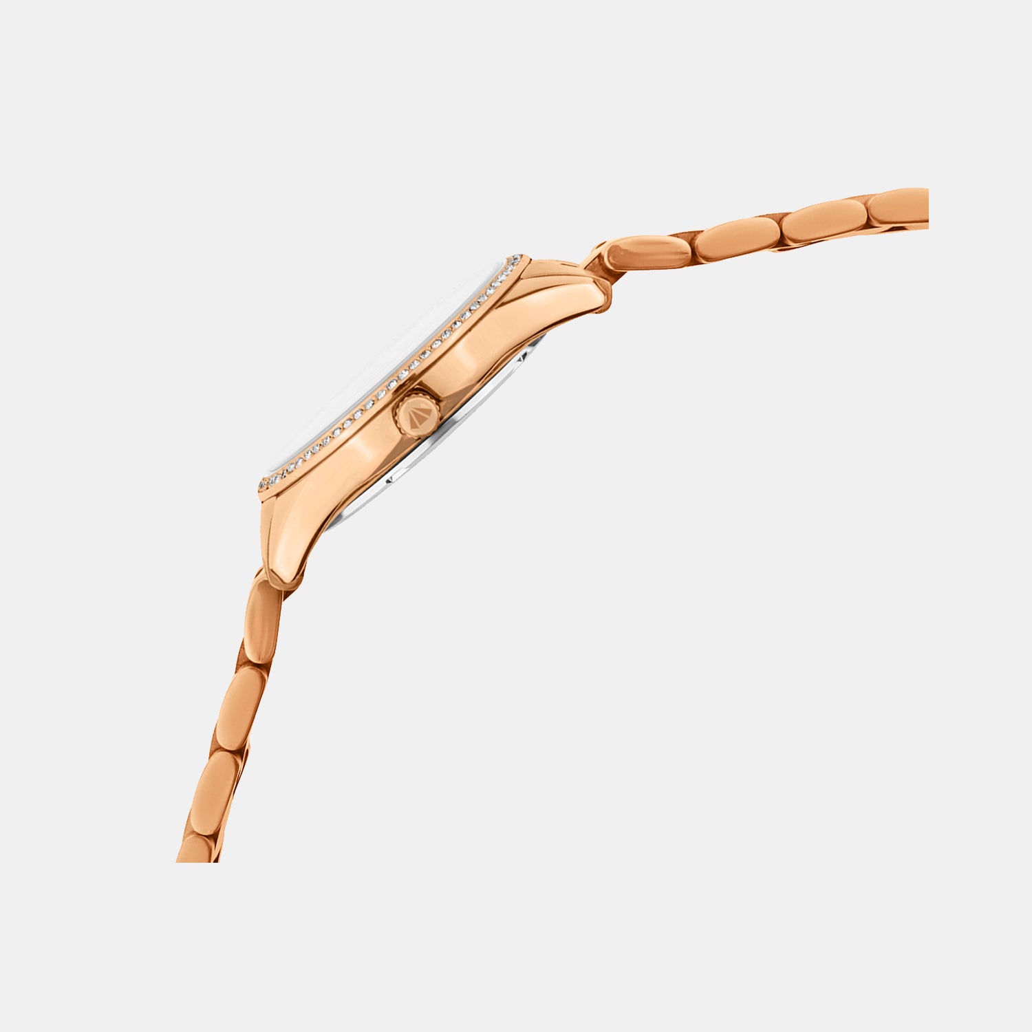 Women Quartz Rose Dial Analog Metal Watch 4509B-M3307