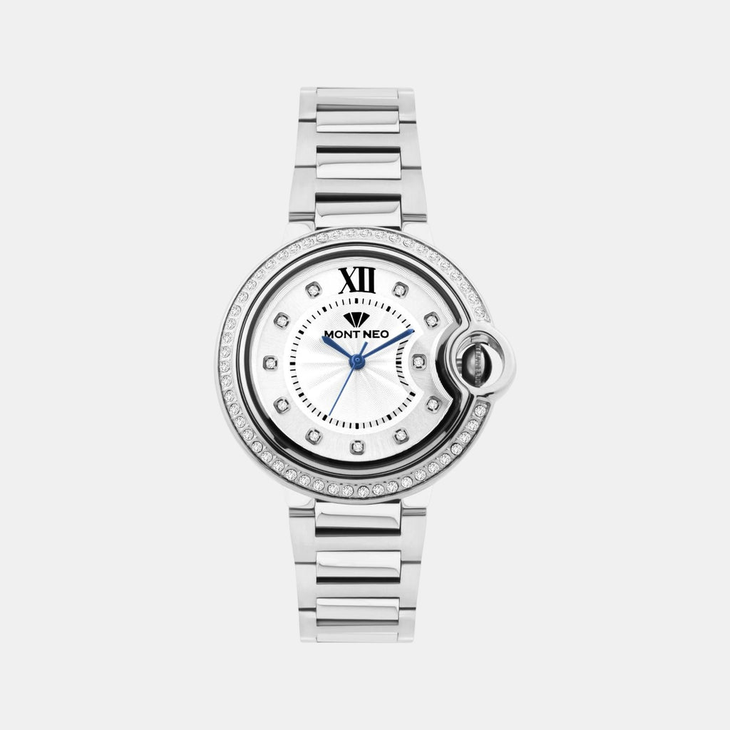 Women Quartz Silver Dial Analog Metal Watch 4510B-M1103