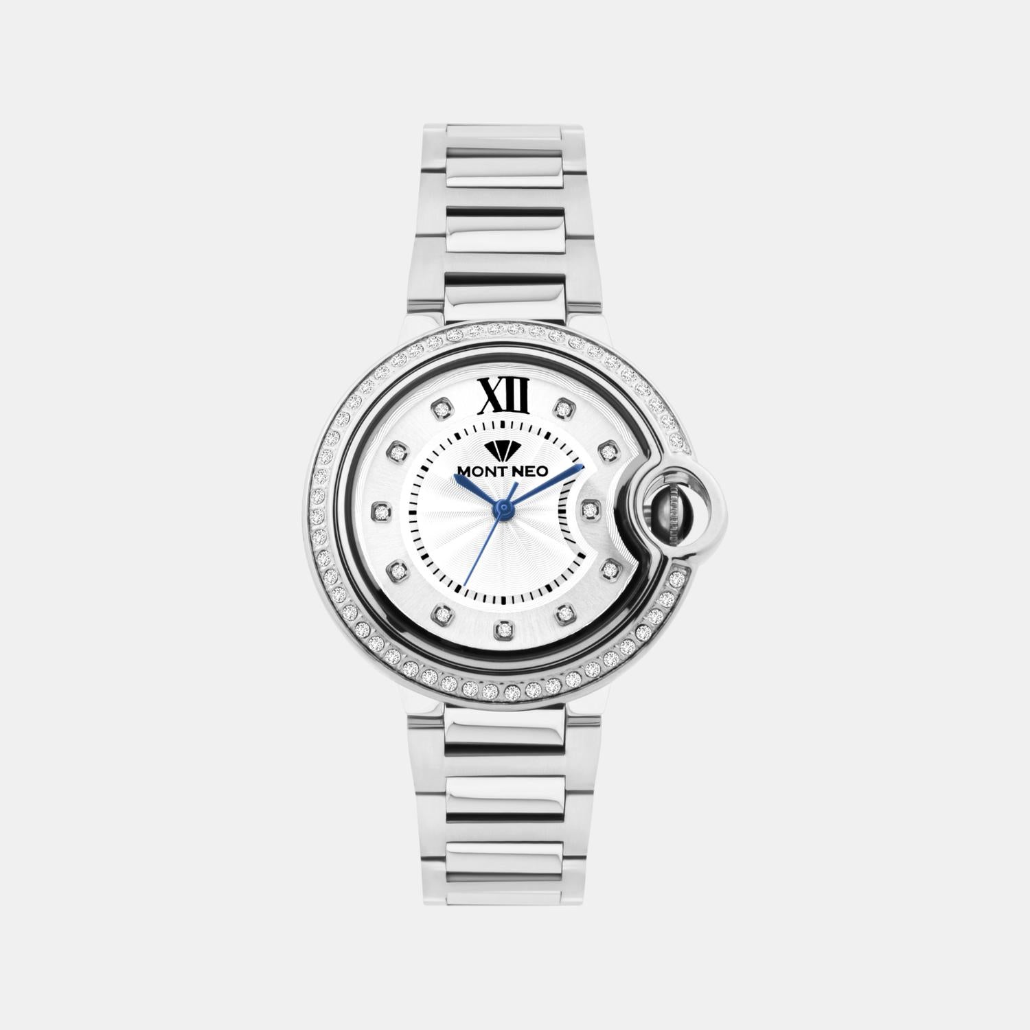 Women Quartz Silver Dial Analog Metal Watch 4510B-M1103