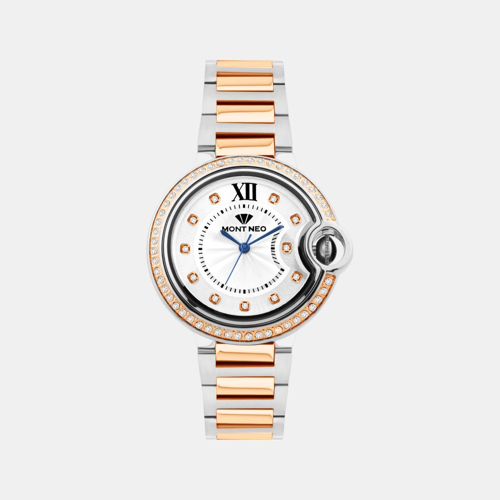 Women Quartz Silver Dial Analog Metal Watch 4510B-M1303