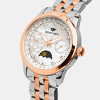 Women Quartz Mother Of Pearl Dial Multi-Function Stainless Steel Watch 4511M-M1301